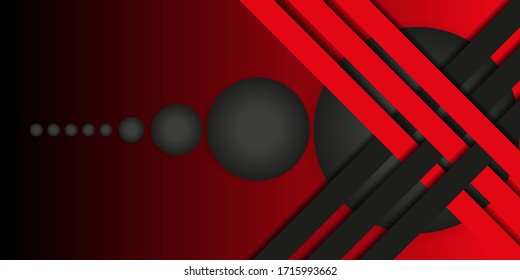 Fondo geométrico elegante en negro y rojo. Resumen 3d de fondo con capas de corte de papel. Elemento de diseño vectorial para carteles, carteles, portadas.