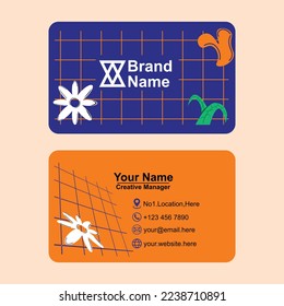 Geometric stylish business card vector template