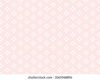 Geometric stylish pink pattern.  Simple flower pattern on pink background.  Simple decorative pink pattern. 