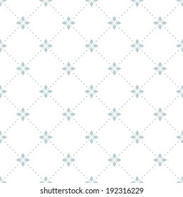 Geometric stylish texture with floral patterns blue, white pattern. A seamless vector background.