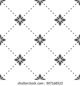 Geometric stylish texture with floral patterns gray, white pattern. A seamless vector background.