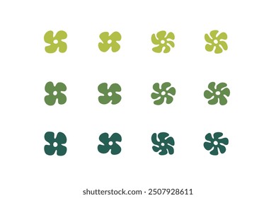 Geometric stylized flowers. Modern linear design sign. 60s and 70s Retro style.