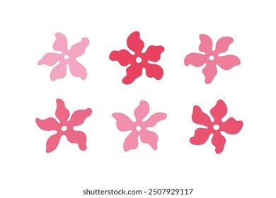 Geometric stylized flowers. Modern linear design sign. 60s and 70s Retro style.