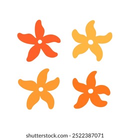 Geometric stylized flowers. Modern linear design sign. 60s and 70s Retro style.