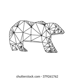 geometric stylized line bear