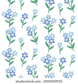 Geometric stylized pattern with flowers. Modern linear design sign. 60s and 70s Retro style.