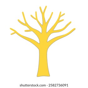 A geometric stylized tree in yellow, perfect for bold and modern design projects.