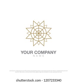 Geometric sun logo, Sun icon 