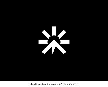 sol geométrico e montagem ou solar logotipo conceito vetor ícone