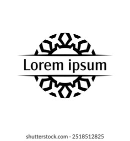 Geometric sunburst emblem badge template with sharp edges