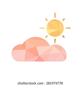 Geometric Sunny Cloud Icon