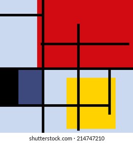 Geometric suprematism pattern in style neo-plasticism abstract art