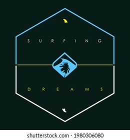 GEOMETRIC SURF ART GRAPHIC PRINT DESIGN