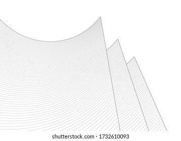 
geometric surface wave abstract architecture 3d