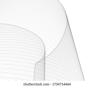 
geometric surface wave abstract architecture 3d