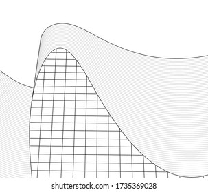 geometric surface wave abstract architecture 3d