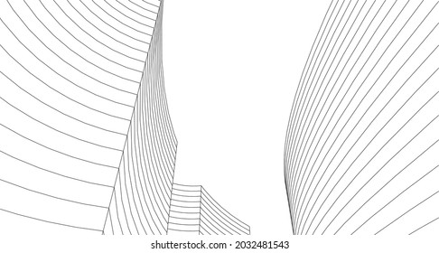 arquitectura abstracta de onda de superficie geométrica 3d