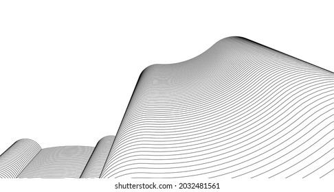 geometric surface wave abstract architecture 3d
