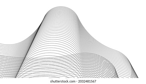 arquitectura abstracta de onda de superficie geométrica 3d