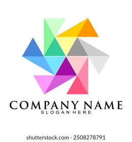 Geometric sustainable logo design vector