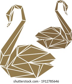 Geometric Swan Bird Vector Laser Cutting Stock Vector (Royalty Free ...