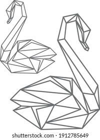 Pájaro cisne geométrico, vector de corte por láser