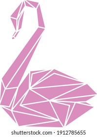Geometric swan bird, vector for laser cutting