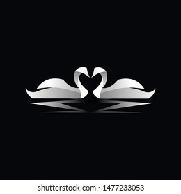geometric swan logo design, icon, vector, template