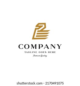 geometric swan logo icon vector template