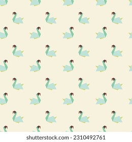 Geometric swans seamless pattern. This design can be used in thematic projects like fashion, home decor, events, etc