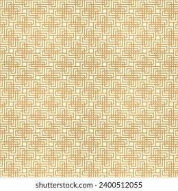 Diseño de patrones sin fisuras de esvástica geométrica. patrón ininterrumpido de esvástica con fondo naranja