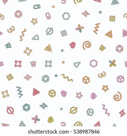 Geometric sweets seamless pattern. Abstract vector illustration with geometric elements, shapes.