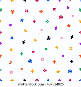 Geometric sweets seamless vector pattern. Abstract vector illustration with geometric elements, shapes.