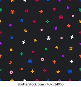 Geometric sweets seamless vector pattern. Abstract vector illustration with geometric elements, shapes.