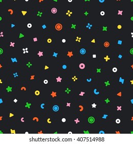 Geometric sweets seamless vector pattern. Abstract vector illustration with geometric elements, shapes.