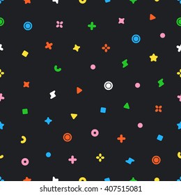 Geometric sweets seamless vector pattern. Abstract vector illustration with geometric elements, shapes.