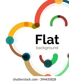 Geometric swirl and circle lines abstract background. Vector flat design illustration