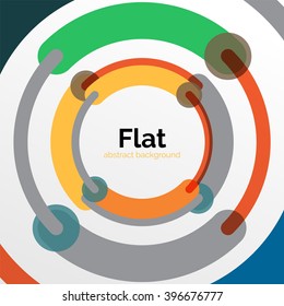 Geometric swirl and circle lines abstract background. Vector flat design illustration