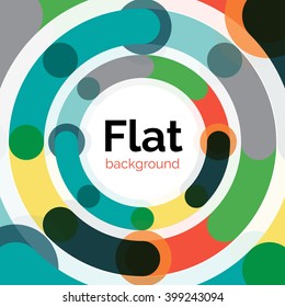 Geometric swirl and circle lines abstract background. Vector flat design illustration