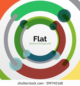 Geometric swirl and circle lines abstract background. Vector flat design illustration