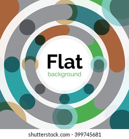Geometrischer, wirbelnder und kreisförmiger Hintergrund. Vektorgrafik-Flachdesign