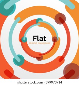 Geometric swirl and circle lines abstract background. Vector flat design illustration