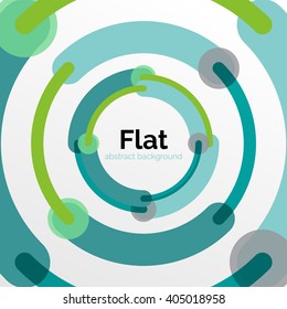 Geometric swirl and circle lines abstract background. Vector flat design illustration