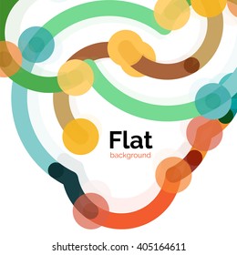 Geometric swirl and circle lines abstract background. Vector flat design illustration