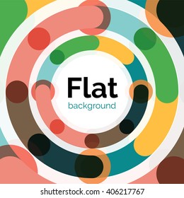 Geometric swirl and circle lines abstract background. Vector flat design illustration