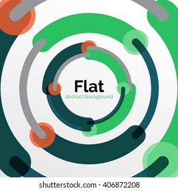 Geometric swirl and circle lines abstract background. Vector flat design illustration
