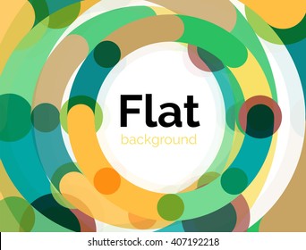 Geometric swirl and circle lines abstract background. Vector flat design illustration