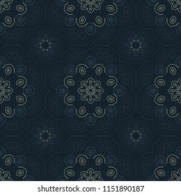 Geometric swirls intricate seamless pattern