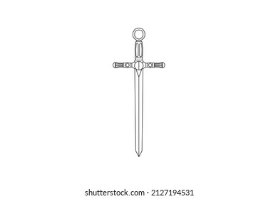 vector de ilustración geométrica de la espada, icono de vector de espada simple