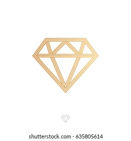 Geometric symbol of diamond, vector illustration